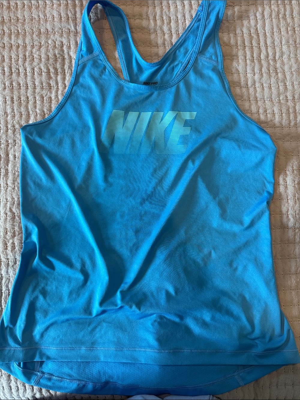 Nike Bright Blue Racerback Tank with Gradient Logo